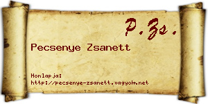 Pecsenye Zsanett névjegykártya