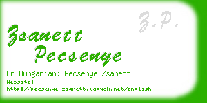 zsanett pecsenye business card